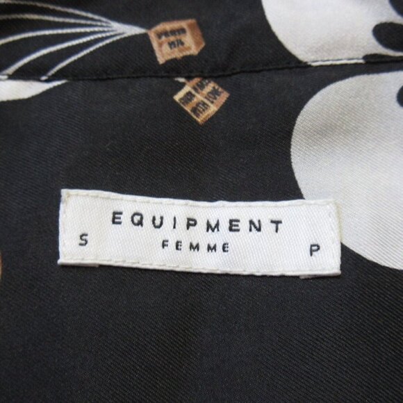 NWT Equipment Adalyn in True Black Parachute Crate Paris Revolution Silk Shirt S - Picture 2 of 7